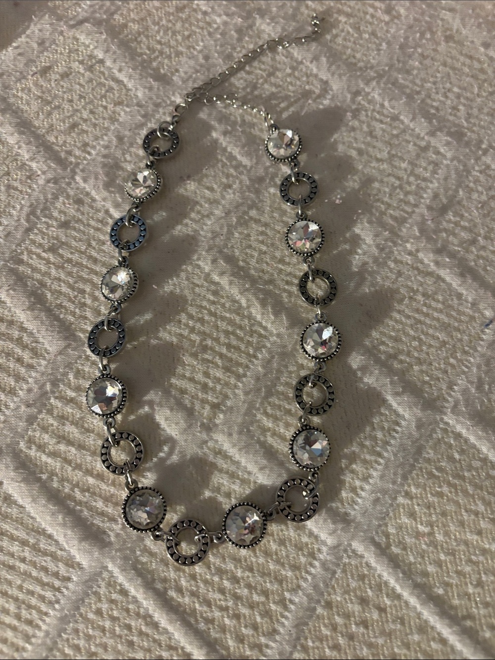 paparazzi Silver Crystal Circle Link Necklace